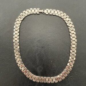 Vintage - EINA collar necklace-Silver tone